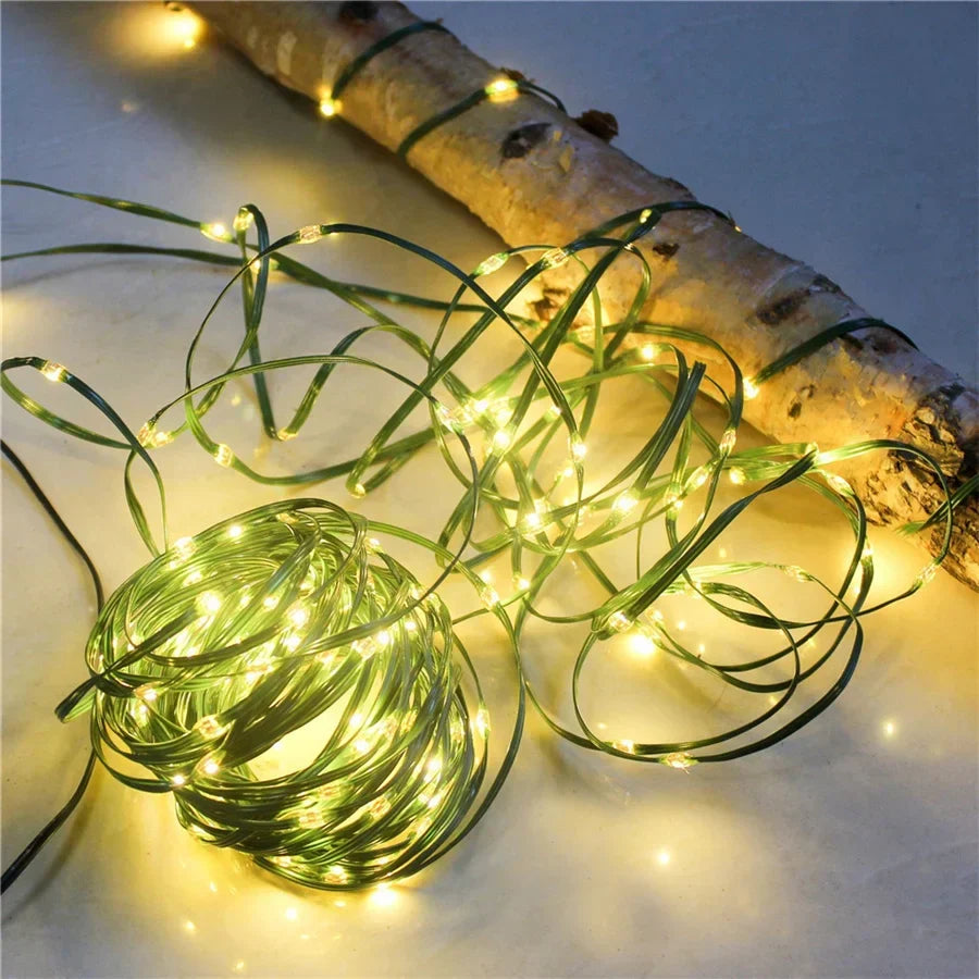 LED-Lichterkette für den Außenbereich, Girlande, IP65, Gartenbeleuchtung, Balkon, Terrasse, flexibles Lichtkabel, dekorative Festbeleuchtung | Sansoti
