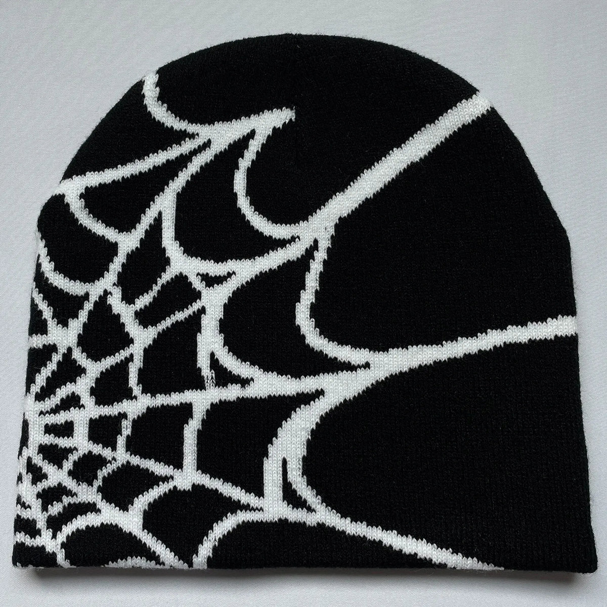 Knitted Beanie with Spiderweb Pattern Unisex Winter Hat Warm Acrylic Outdoor Sports Headwear Beanie Fashion Accessory | Sansoti
