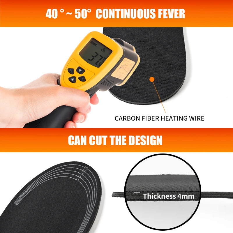 Plantillas USB calefactables para pies fríos, alfombrilla térmica de invierno para deportes al aire libre, esquí, senderismo y nieve | Sansoti