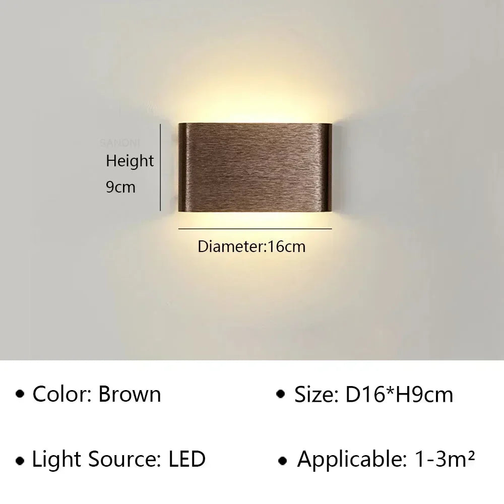 LED Wall Light Modern Aluminum Acrylic 30cm Warm White Black Gold Bedroom Hallway Bathroom Minimalist Design | Sansoti
