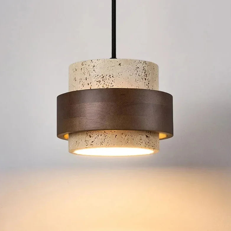 Pendelleuchte aus Travertin Naturdesign Warmes Licht Esszimmer Wohnzimmer Flur Luxusbeleuchtung | Sansoti