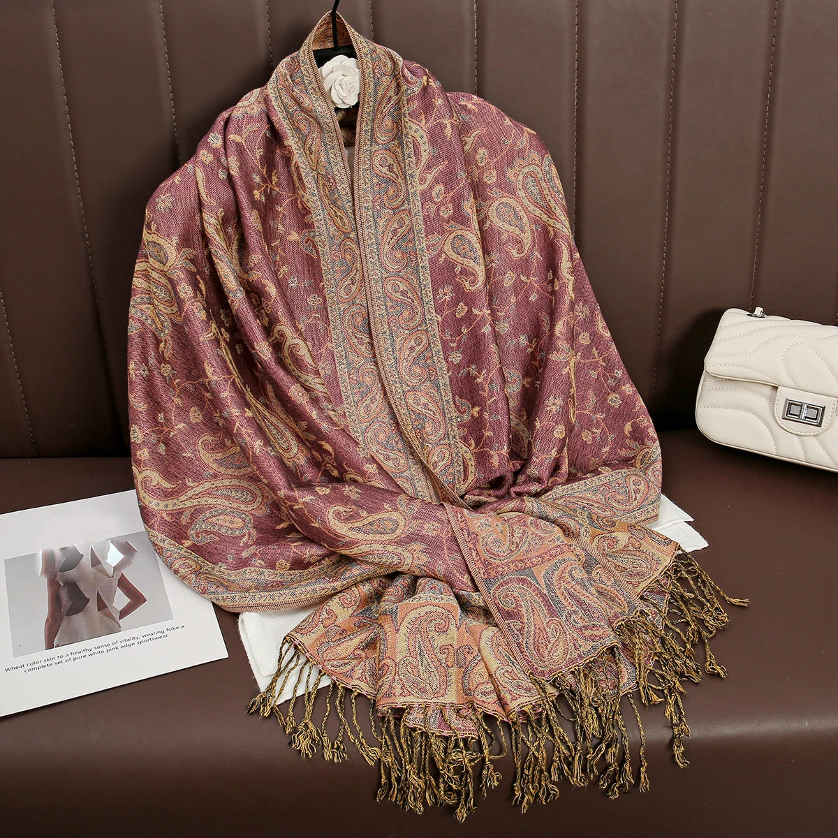 Pashmina Omslagdoek Kasjmier-look Dames 70x190cm Zachte Wintersjaal Vier Seizoenen Warm Foulard Elegante Sjaal | Sansoti