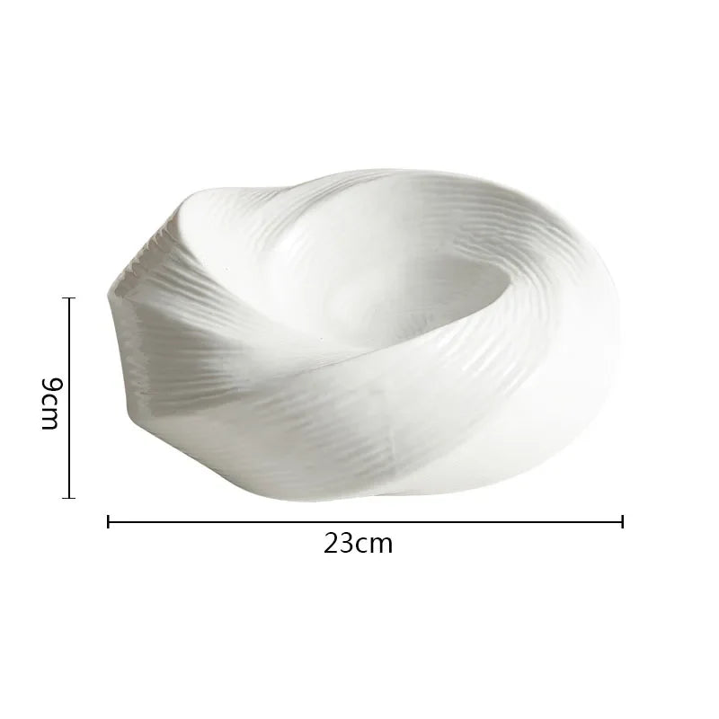 Ceramic Bowl with Spiral Pattern – Handmade Tableware for Salads and Pasta | Sansoti