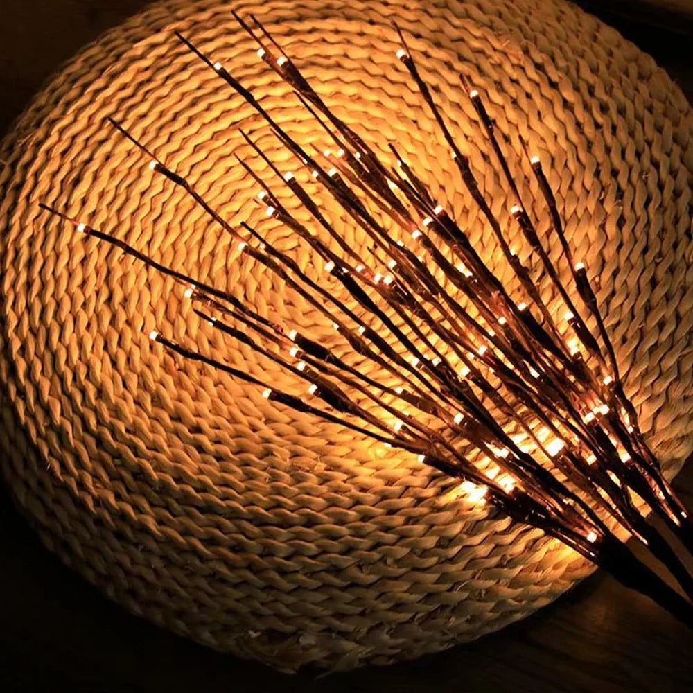 Decorative LED Branches Willow Roses with Lights Battery Ambient Light for Vases Warm White 70cm | Sansoti