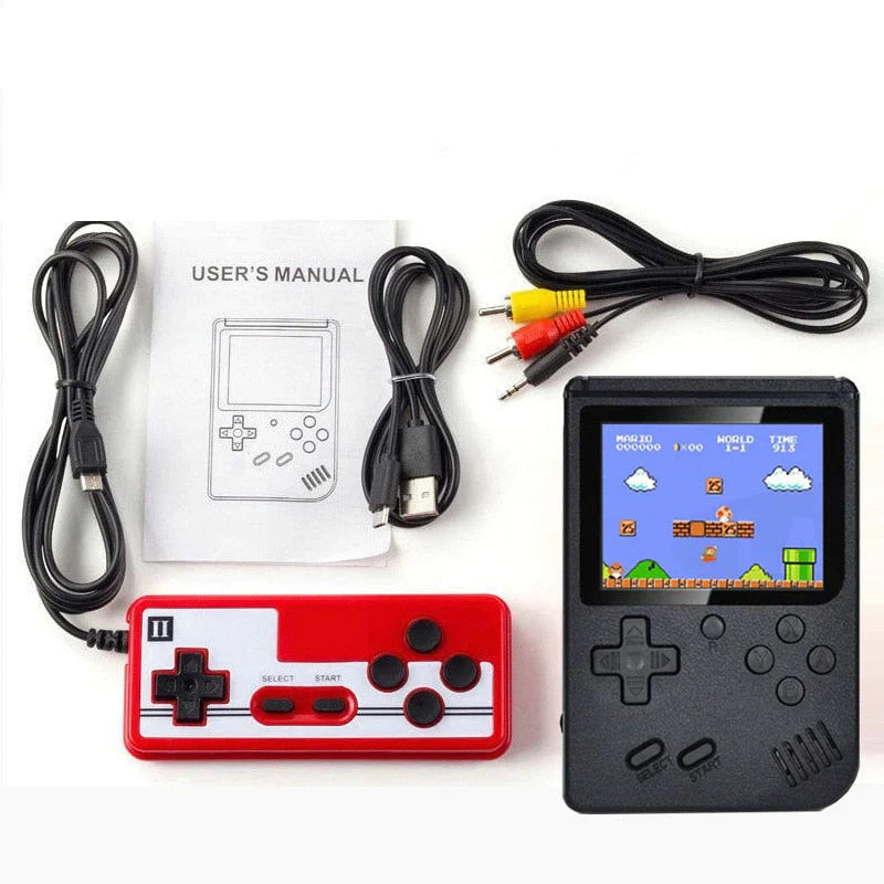 Retro Handheld Spelcomputer met 400 Klassieke Games – Oplaadbaar met TV-Aansluiting – 3 Inch Scherm – Zwart, Wit, Rood, Blauw, Geel | Sansoti