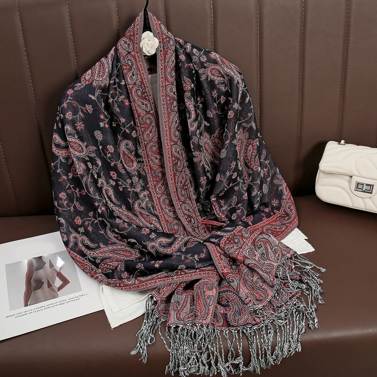 Pashmina Omslagdoek Kasjmier-look Dames 70x190cm Zachte Wintersjaal Vier Seizoenen Warm Foulard Elegante Sjaal | Sansoti
