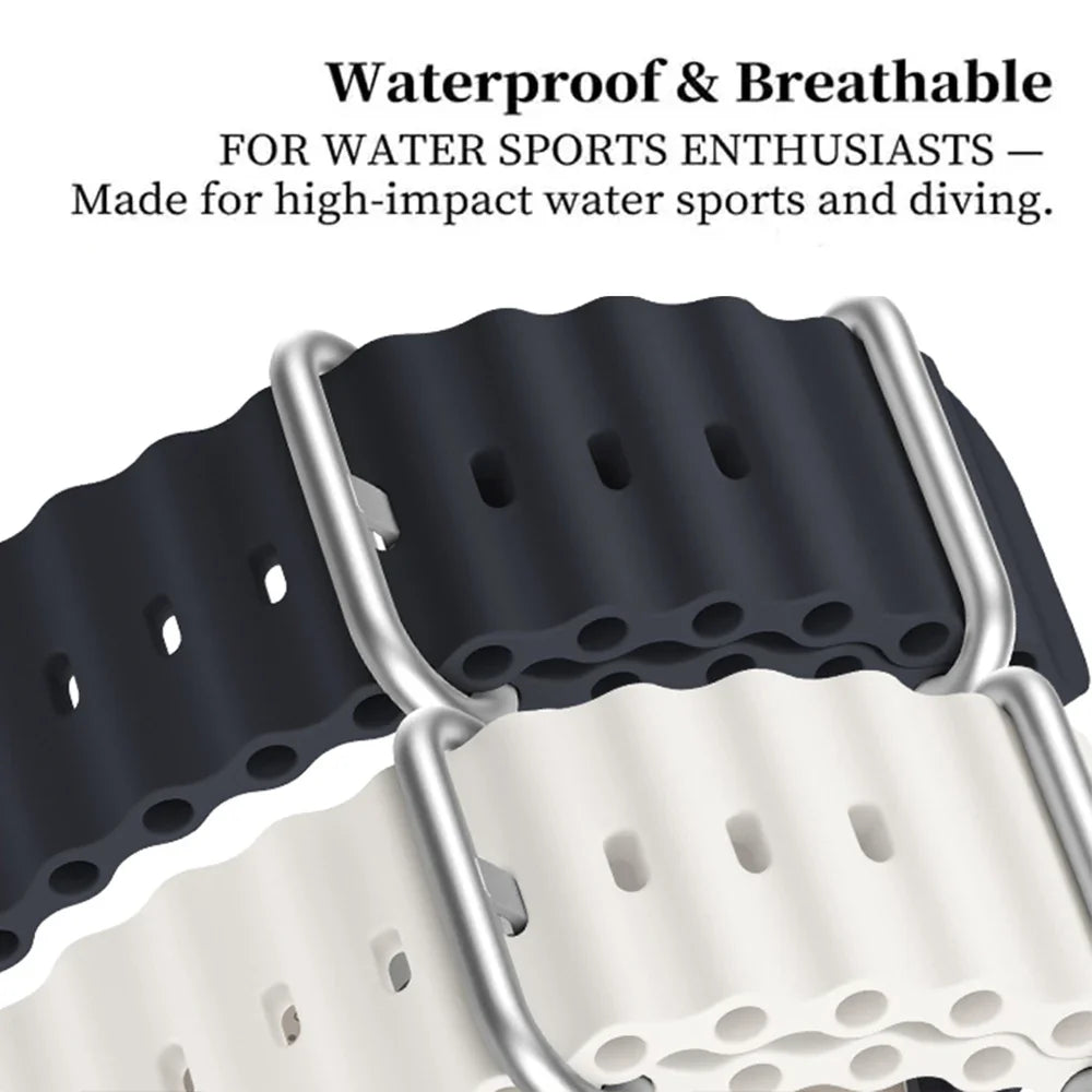 Water-Resistant Breathable Silicone Smartwatch Band Unisex Watch Band Sports Band Replacement Wristband | Sansoti