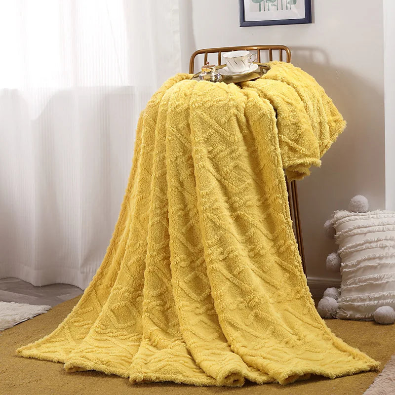 Flanellplaid Einfarbige Weiche Polyesterd Decke Wärme Wohnzimmer Schlafzimmer Reisen Vielseitig Komfortabel Stilvoll | Sansoti