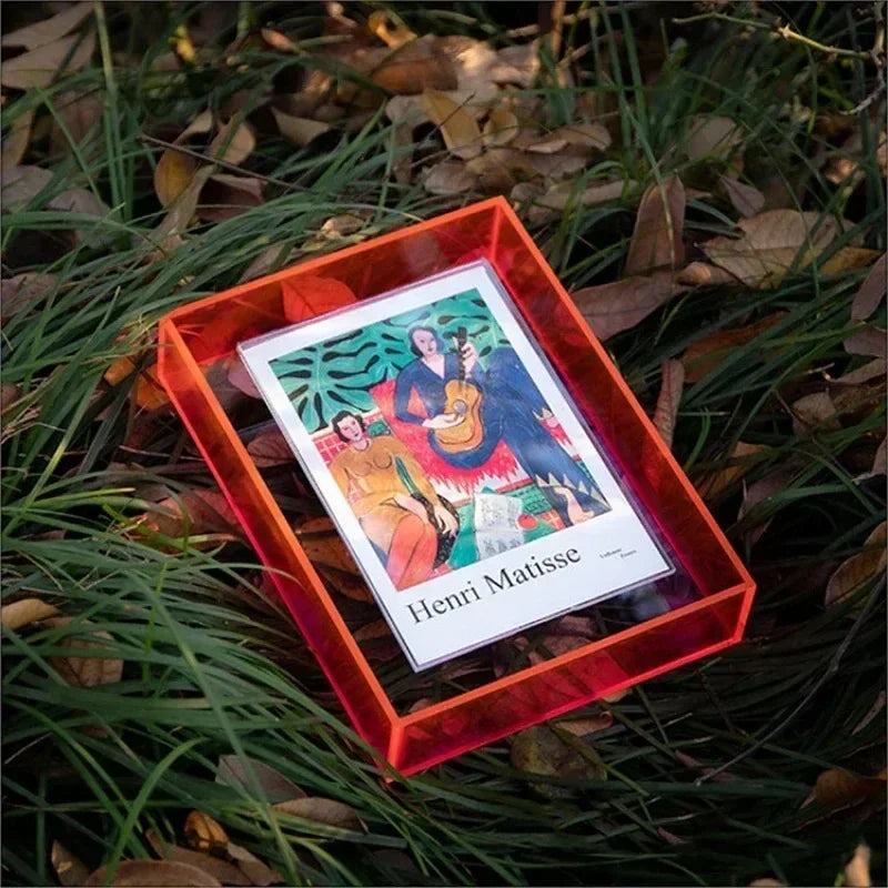 Transparent Acrylic Freestanding Photo Frame Small 11x14 15x19 Double-Sided Desk Photo Frame Modern Design | Sansoti