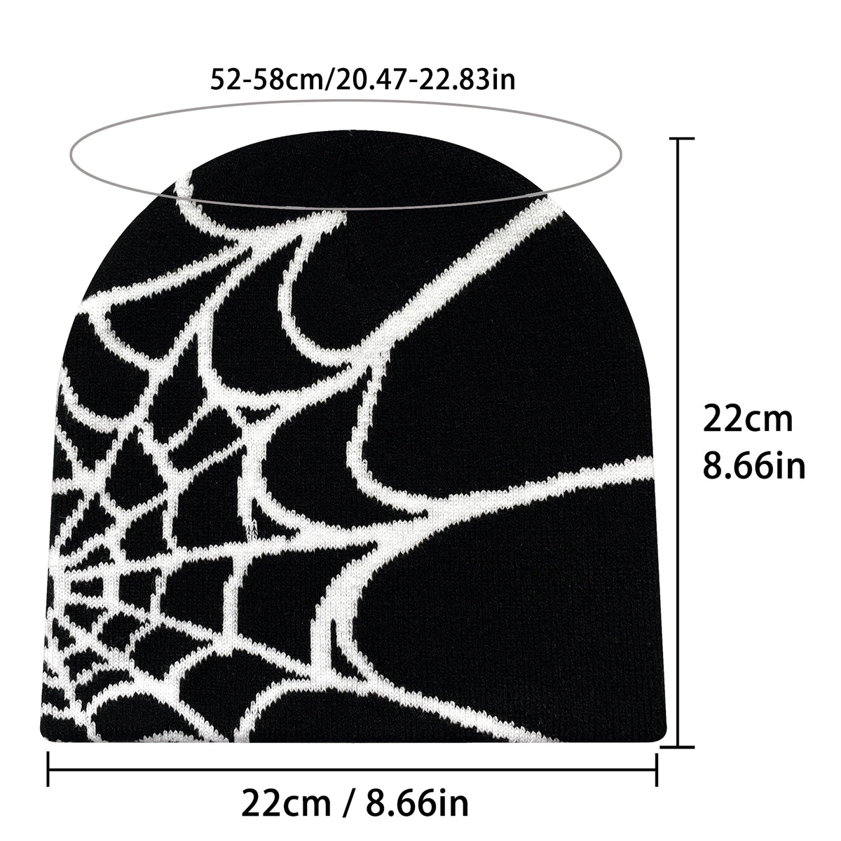 Gestrickte Mütze mit Spinnennetzmuster, Unisex-Wintermütze aus warmem Acryl, Outdoor-Sport-Kopfbedeckung, Beanie-Modeaccessoire | Sansoti