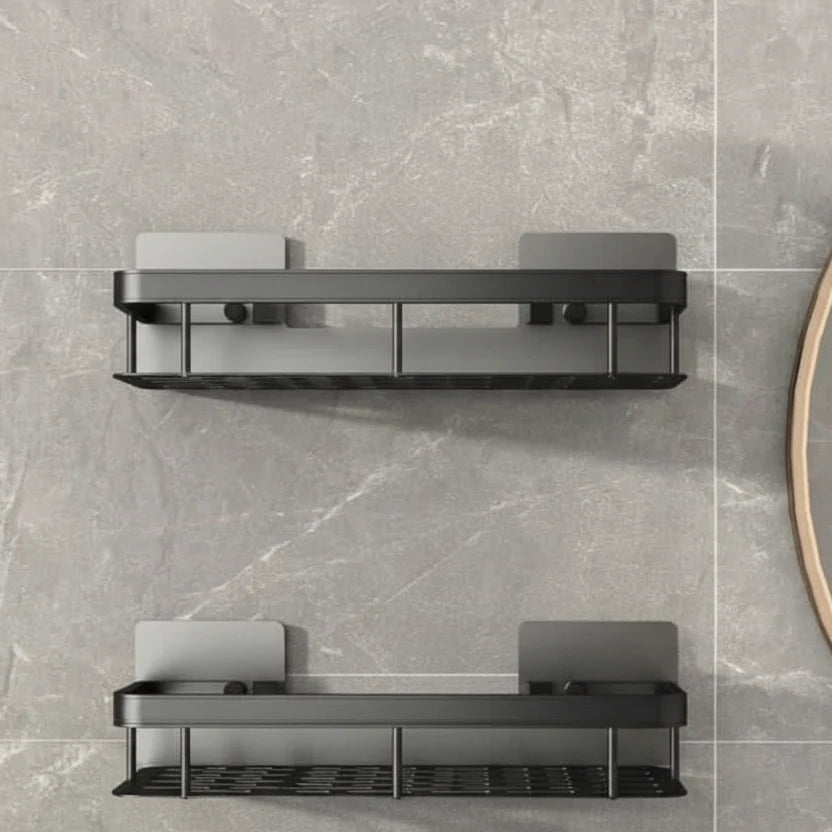 Bathroom Shelf Self-Adhesive No Drilling ABS Stainless Steel Corner Shelf Shower Scandinavian Modern | Sansoti