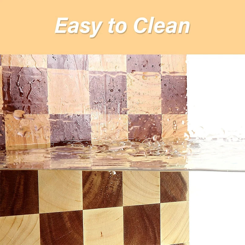 Houten Snijplank End Grain Rubberhout Rechthoekig Omkeerbaar Serveerplateau Keuken Hapjes Brood Serveren | Sansoti