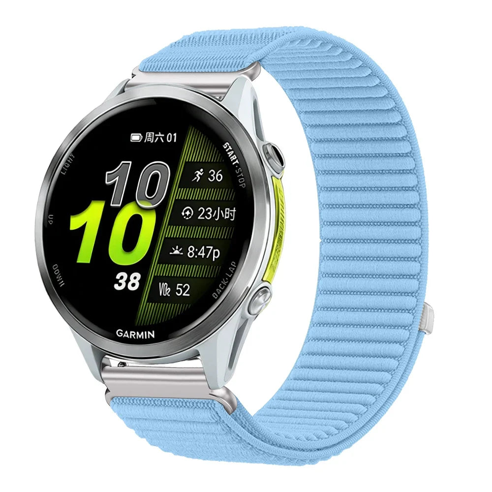 Ademend en verstelbaar nylon smartwatch-bandje van 21 cm voor sporthorloges, 20 mm en 22 mm, unisex polsband | Sansoti