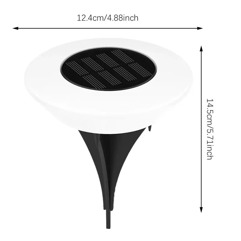 Solar Garden Lighting 4-Piece Set for Paths and Borders Weatherproof LED Outdoor Lamps Automatic Day-Night Sensor Black | Sansoti