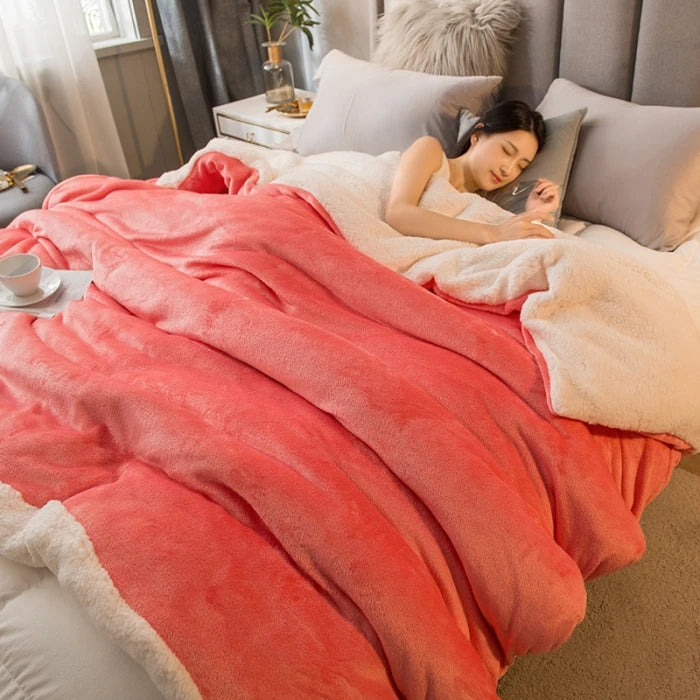 Wool Plaid Blanket | Warm & Soft | Double-Sided | For Bed, Sofa & Winter