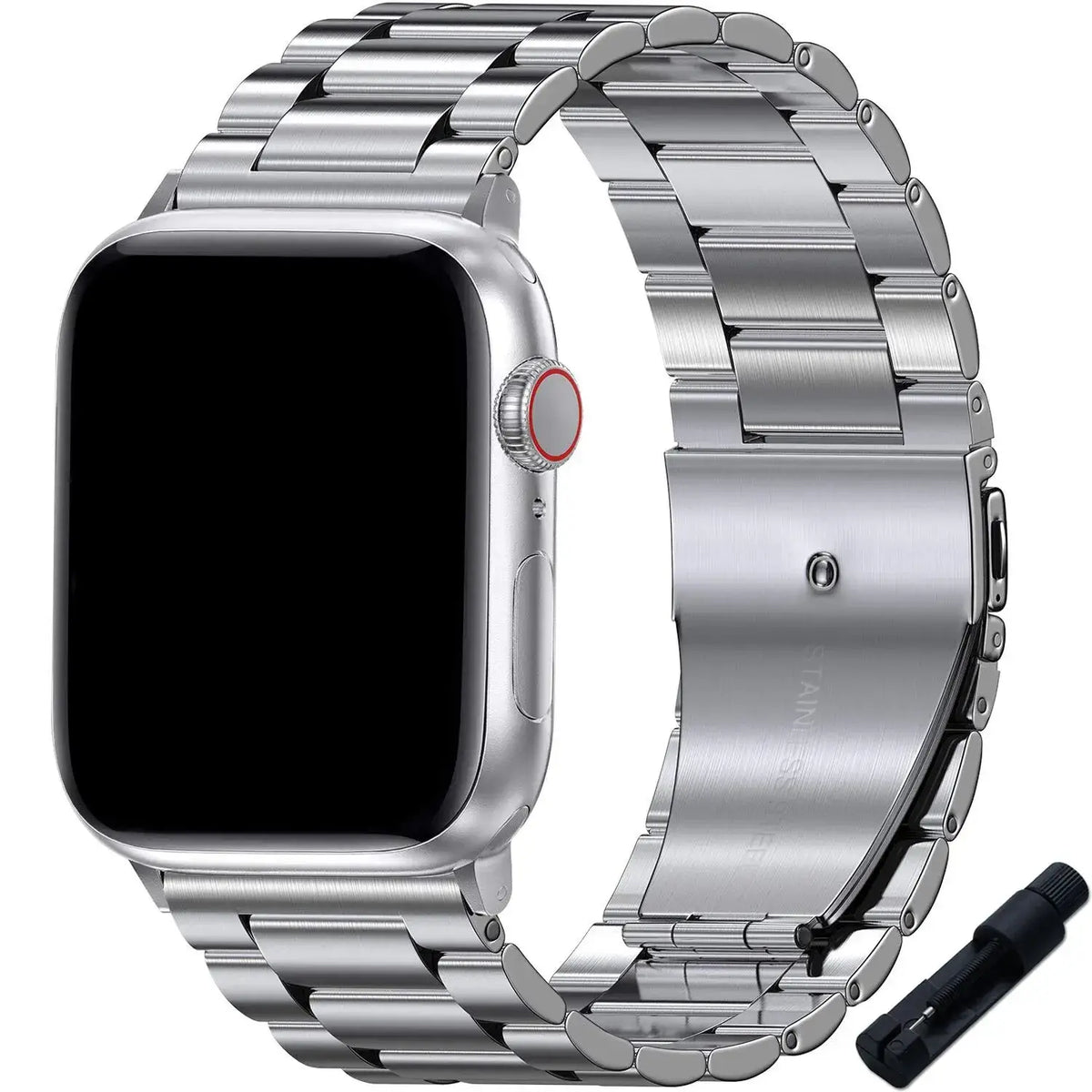 Roestvrij Stalen Smartwatch Bandje Premium Metalen Horlogeband Verstelbaar Polsbandje Stijlvol Elegant | Sansoti