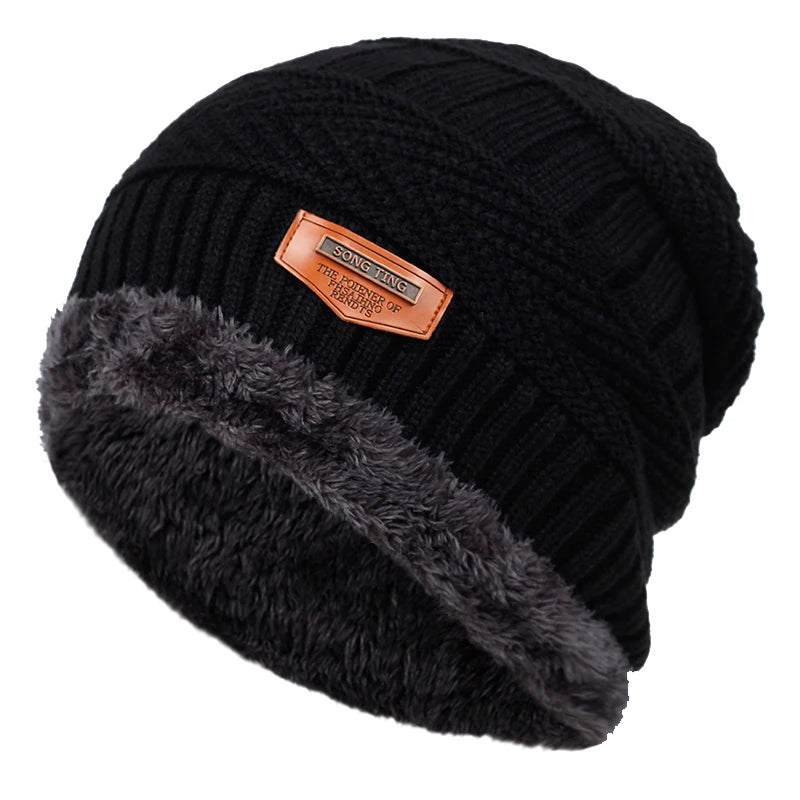 Gestrickte Unisex-Beanie aus Polyester, Wintermütze für Damen und Herren, lässige Reisemütze, warme Kopfbedeckung für Outdoor-Aktivitäten | Sansoti