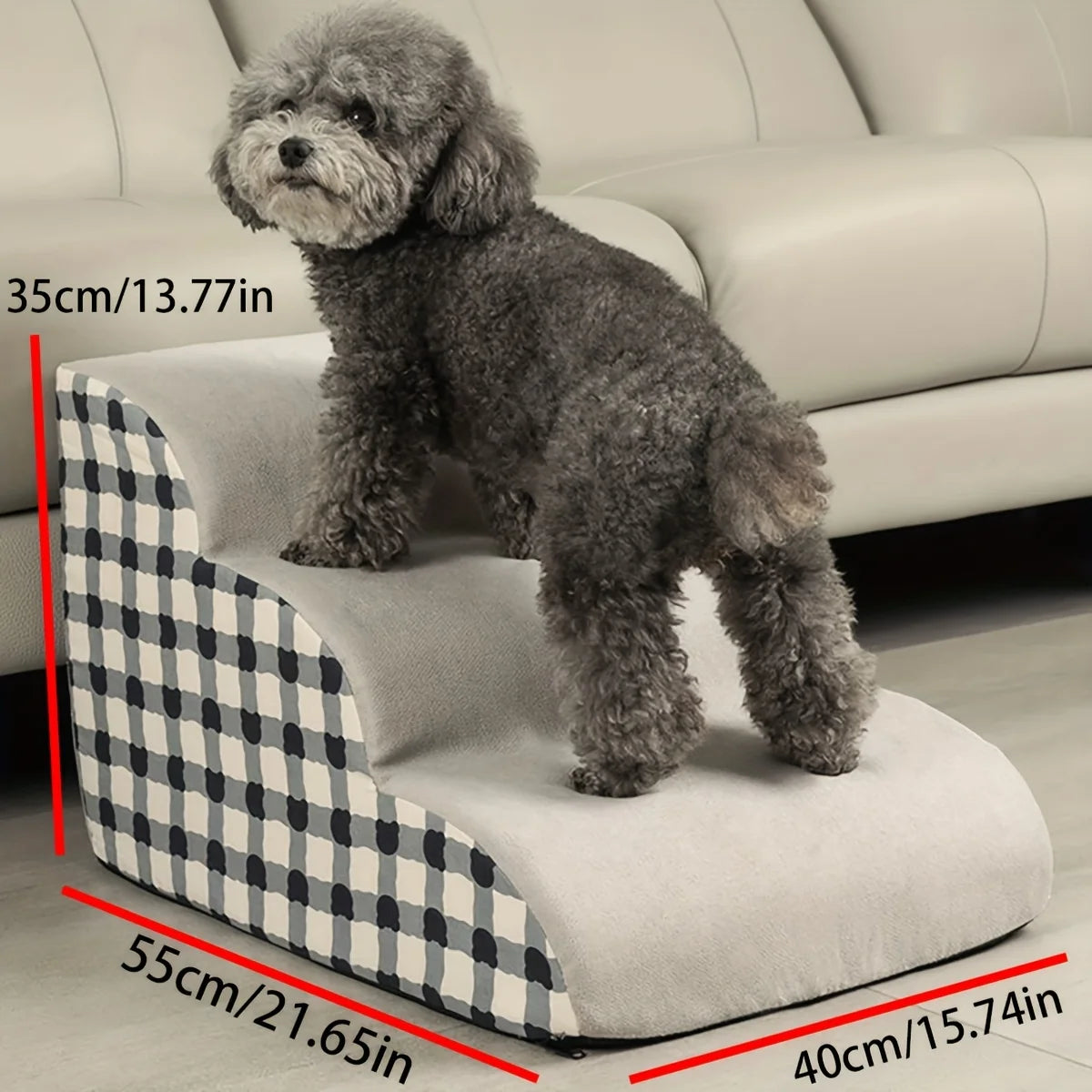Escalera para mascotas de espuma de 2-3 peldaños para sofá y cama, rampa antideslizante, para perros pequeños y mayores y gatos, protección de las articulaciones | Sansoti