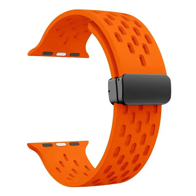 Breathable Magnetic Silicone Smartwatch Band 38-49mm Adjustable Wristband for Sports Active Daily Use | Sansoti