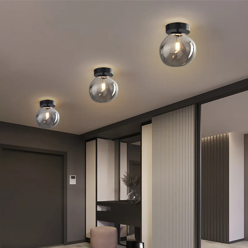 Moderne LED-Deckenlampe aus Glas – Design-Deckenleuchte mit E27-Fassung für Wohnzimmer, Schlafzimmer und Küche | Sansoti