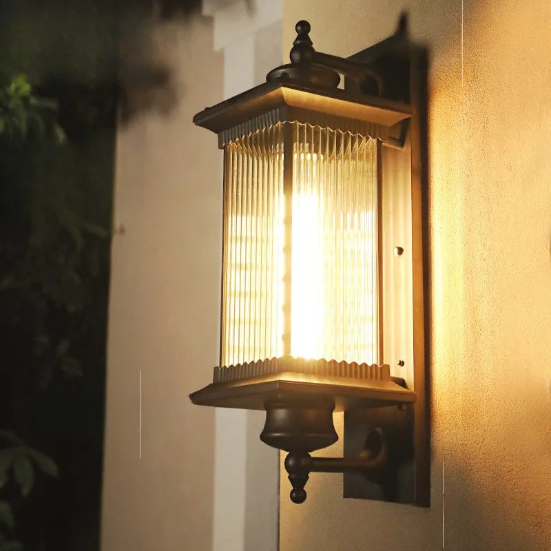 Outdoor Wall Light Metal Glass LED IP65 Waterproof Patio Balcony Entrance Garden Ambient Lighting | Sansoti