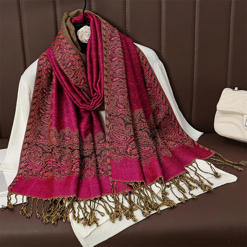 Pashmina Omslagdoek Kasjmier-look Dames 70x190cm Zachte Wintersjaal Vier Seizoenen Warm Foulard Elegante Sjaal | Sansoti