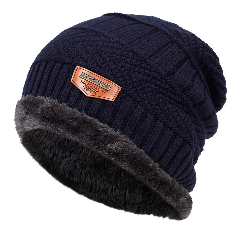 Gestrickte Unisex-Beanie aus Polyester, Wintermütze für Damen und Herren, lässige Reisemütze, warme Kopfbedeckung für Outdoor-Aktivitäten | Sansoti