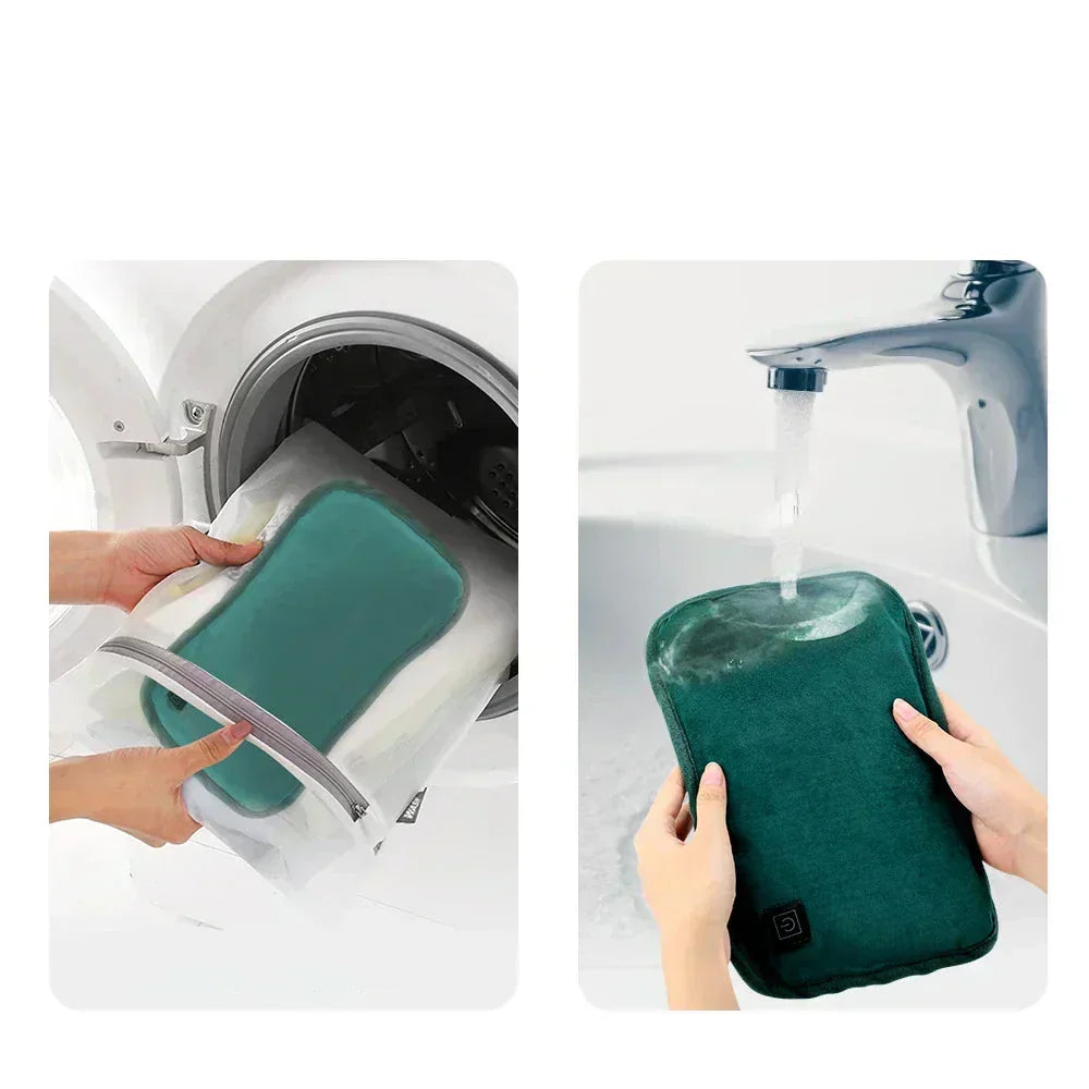 Heatable USB Pillow 30x20cm Light Grey Green Hand Warmer Belly Pillow Travel Pillow | Sansoti