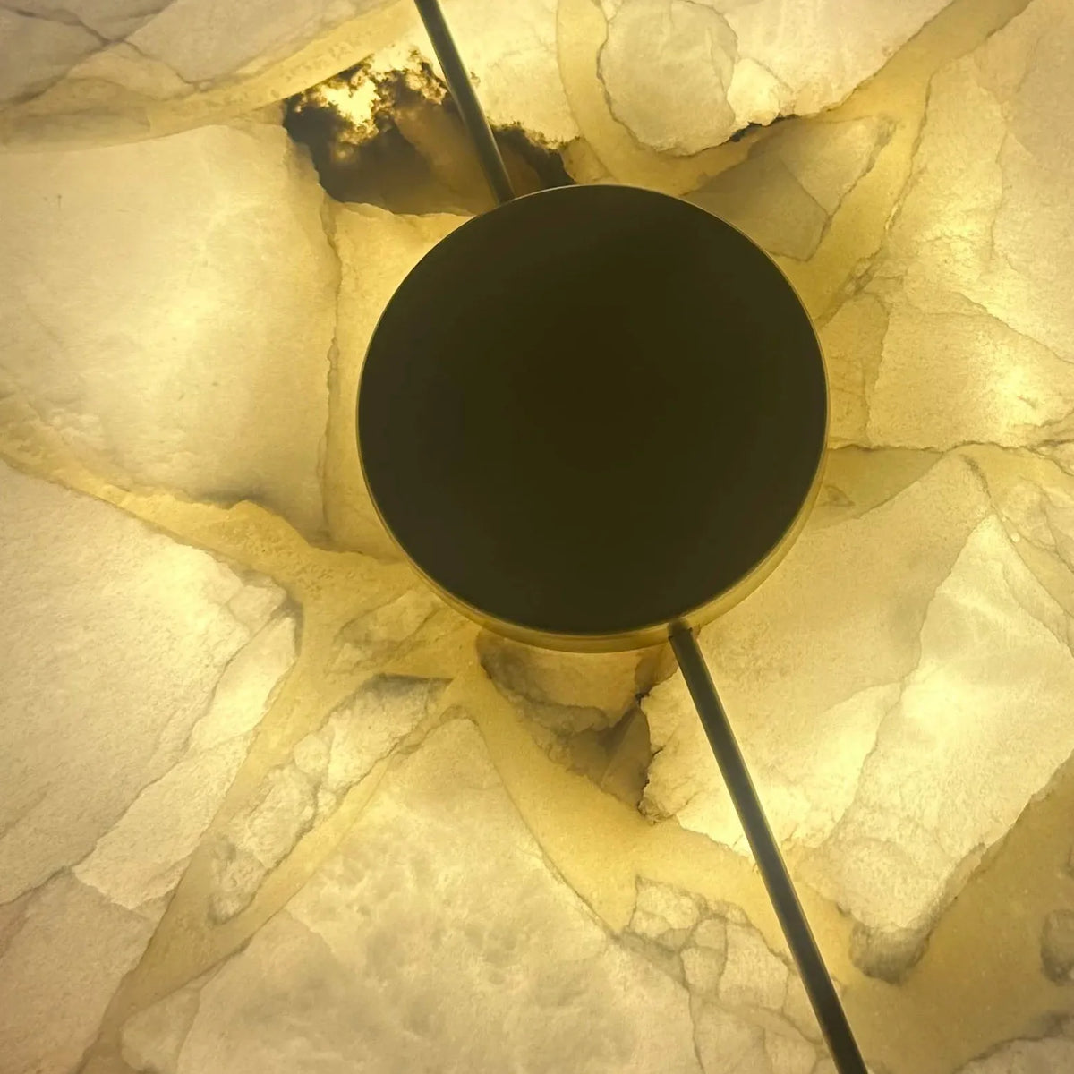 Round Natural Stone Wall Lamp LED Warm Diffused Light Hallway Bedroom Living Room Modern Design Copper Atmospheric | Sansoti