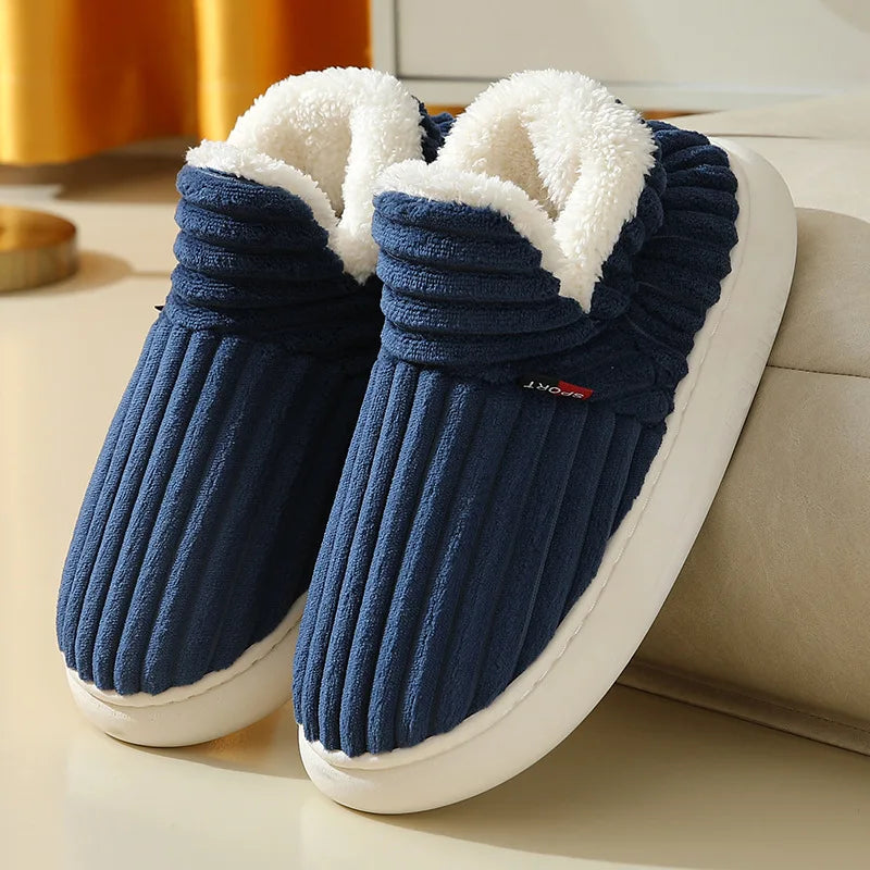 Plüschpantoffeln Unisex Winterschlappen Weiche Sohle für drinnen Warme Pantoffeln Rutschfest Herbst Winter Komfort | Sansoti