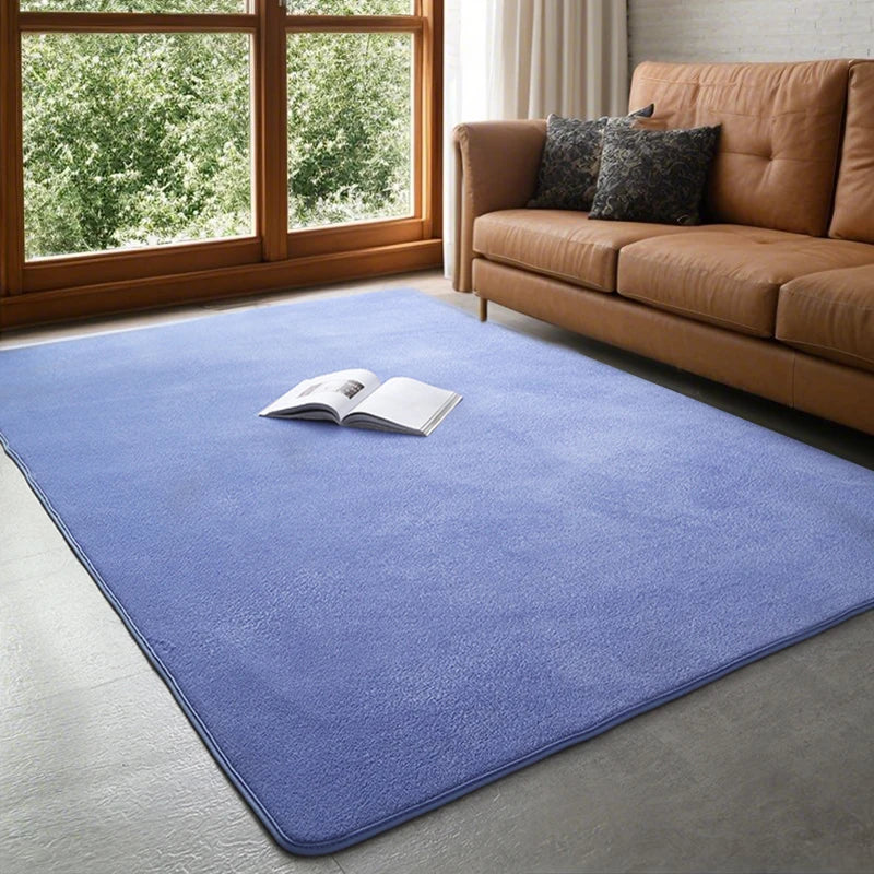 Fluwelen Vloerkleed Koraalrood Antislip Rechthoekig Zacht Wollig voor Woonkamer Slaapkamer Scandinavisch | Sansoti