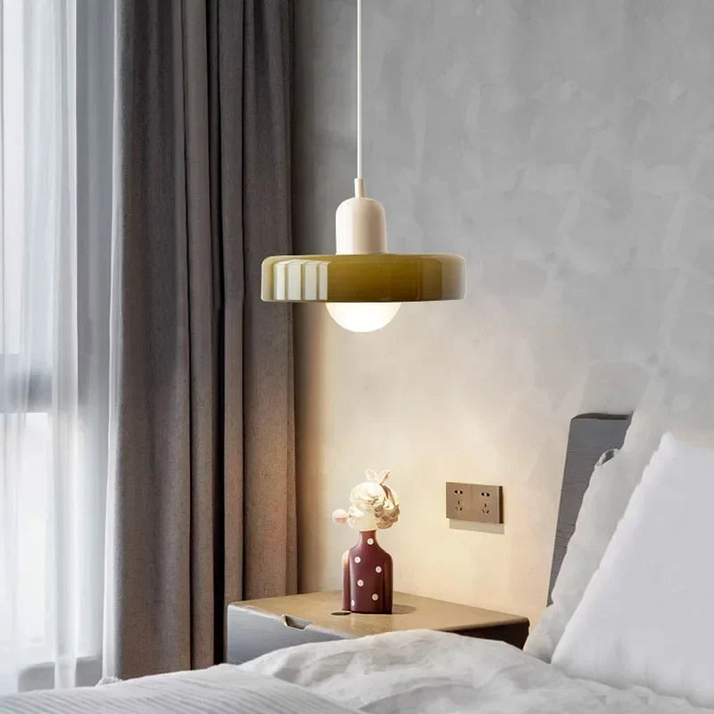 Suspension en verre avec boule colorée pour salle à manger et chambre, éclairage design moderne, plafonnier d’ambiance, intérieur | Sansoti