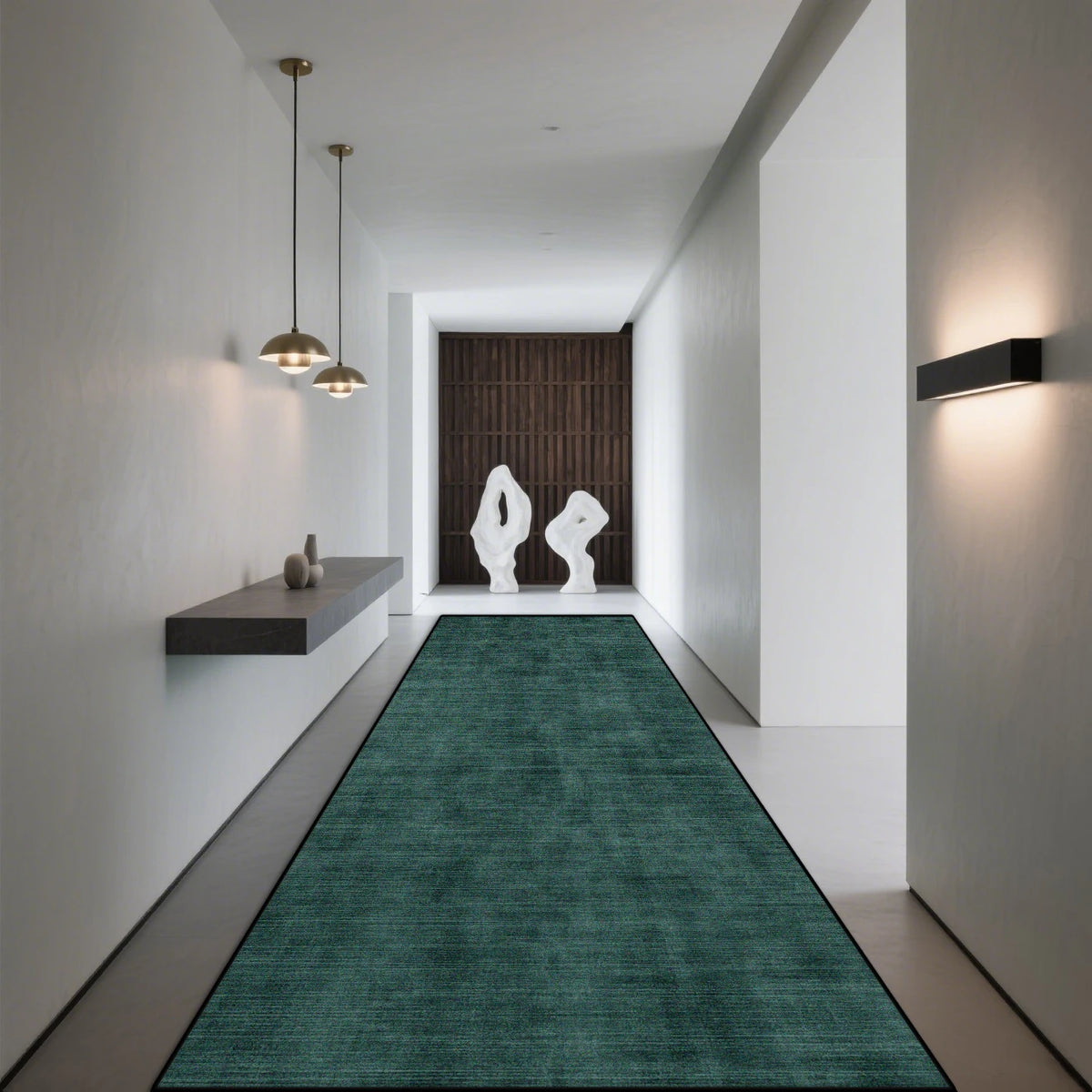 Grey Runner Non-Slip Polyester Hallway Runner with Modern Geometric Pattern for Hallway, Staircase, Entrance, Living Room | Sansoti
