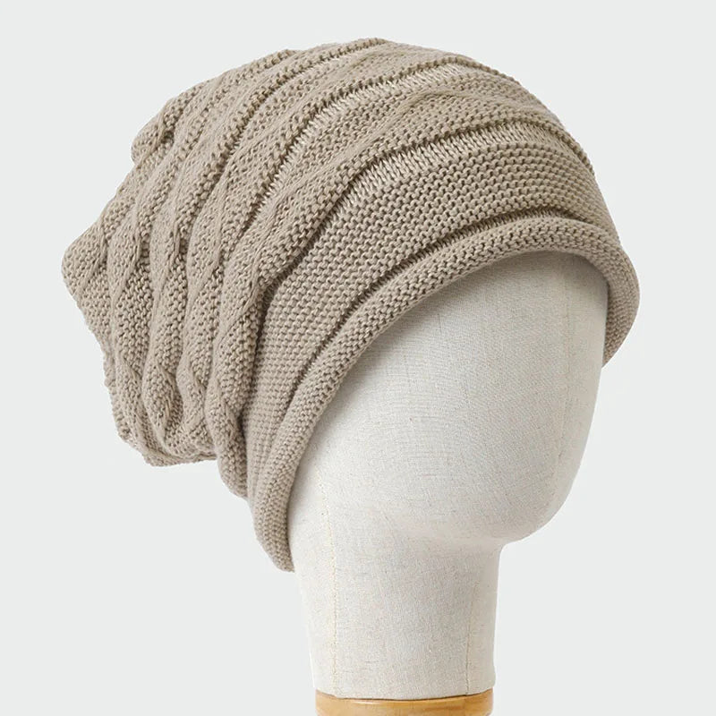 Gestrickte Slouchy-Mütze, Unisex-Wintermütze, dehnbare Acryl-Beanie für Damen und Herren, Outdoor-Freizeit-Kopfbedeckung | Sansoti