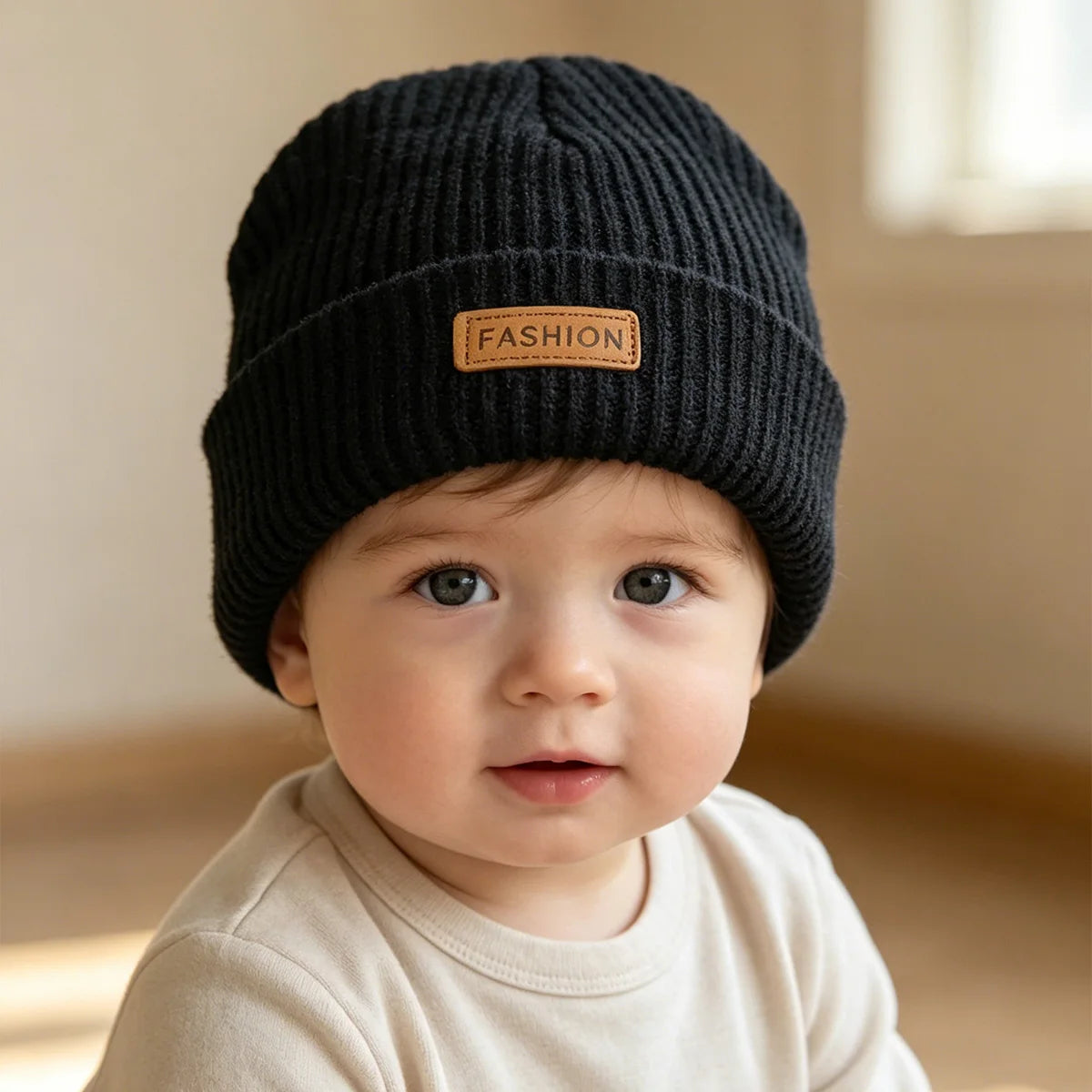 1 stuks gebreide babymuts voor herfst en winter, die warmte, zachtheid en comfort biedt. Geschikt voor jonge kinderen.