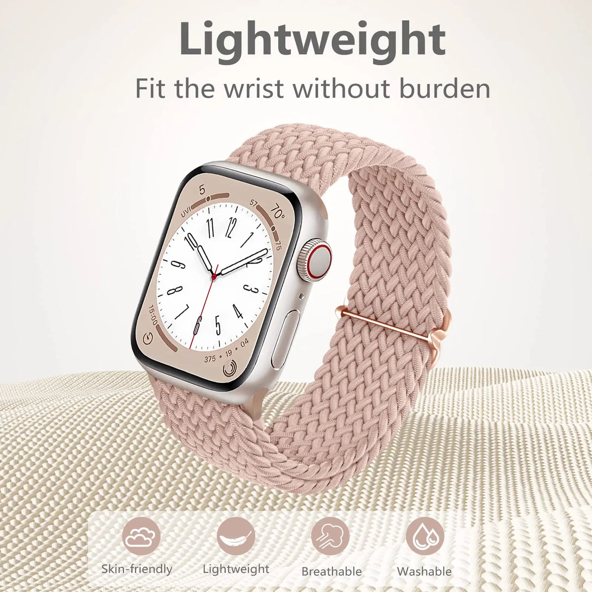Bracelet de smartwatch élastique tressé en nylon, 38 à 49 mm, réglable et respirant, bracelet de sport pour Apple Watch | Sansoti