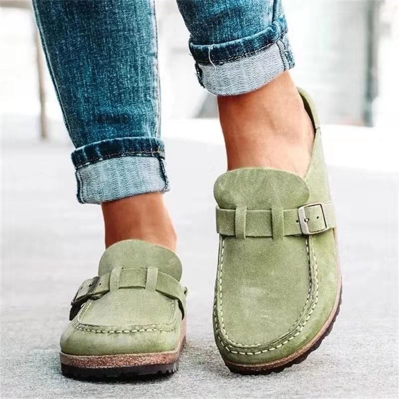 Retro Suede Slippers with Comfortable Footbed Black Green Khaki Orange Purple Size 35-42 Women's Men's Unisex | Sansoti
