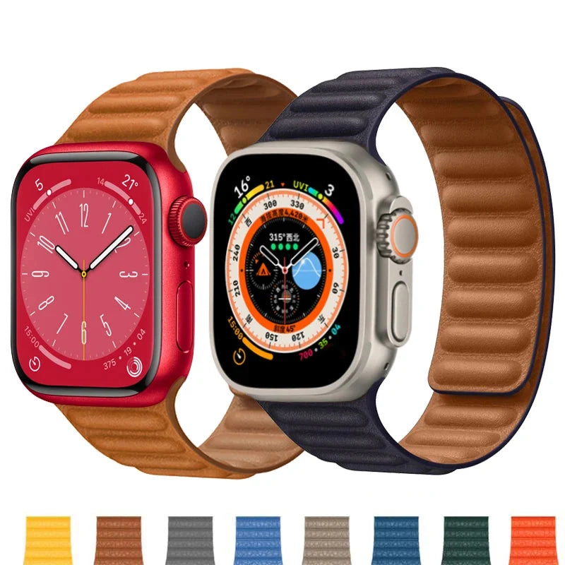 Leren Horlogeband met Magnetische Sluiting 38-49mm Verstelbaar Smartwatch Accessoire Polsband Stijlvol | Sansoti