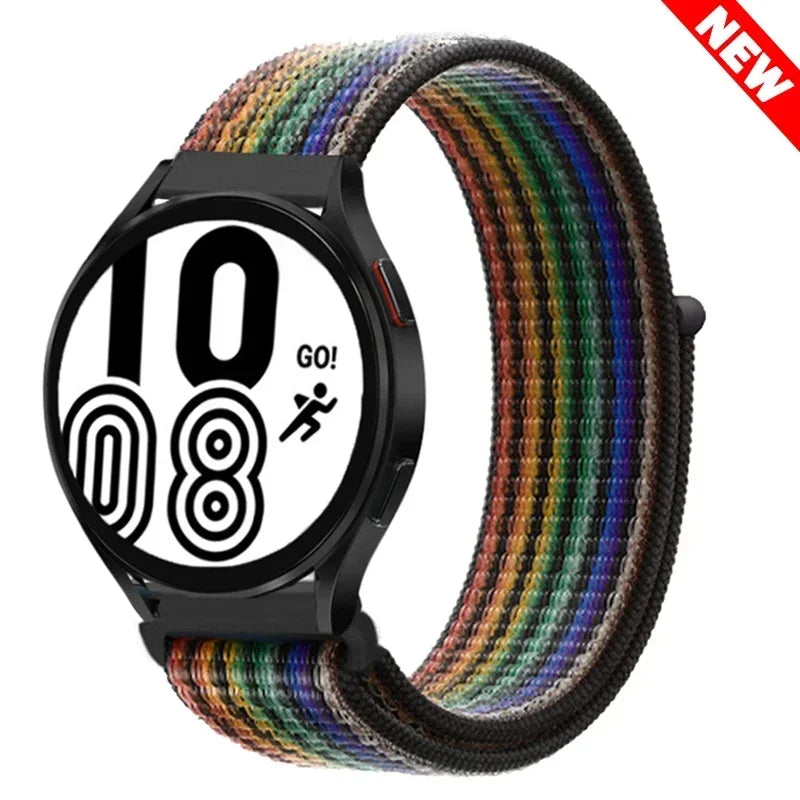 Nylon Sport Strap for Smartwatch 20mm 22mm Breathable Lightweight Loop Wristband Adjustable Training Fitness | Sansoti