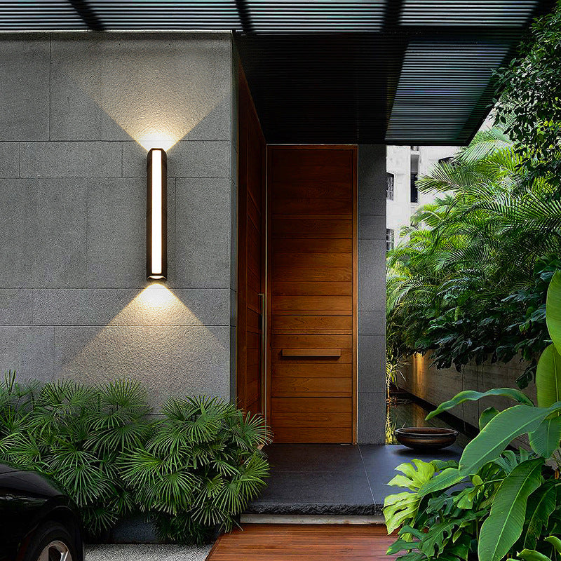 LED-Außenwandleuchte, wasserdicht, schwarz, modernes Design, Terrassenbeleuchtung, Gartenleuchte, 12W-24W, Fassadenleuchte für den Außenbereich | Sansoti
