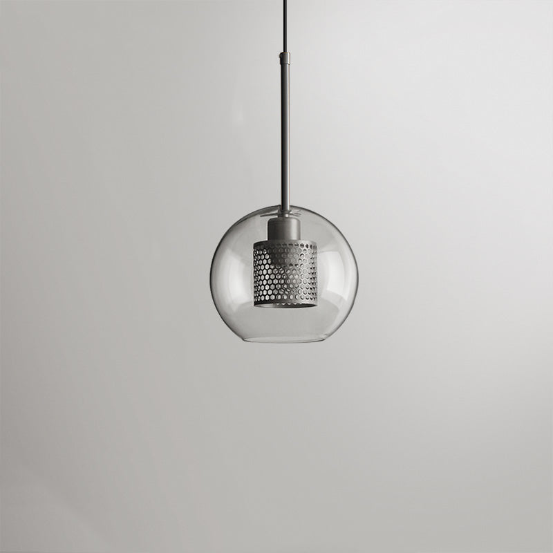 Glass Pendant Light Globe Gold or Silver E26 Socket Adjustable Cord Dining Room Bedroom Living Room Modern | Sansoti