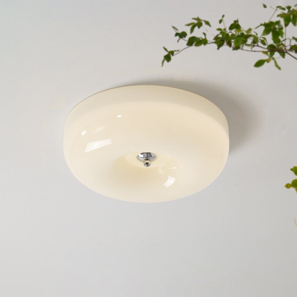 Plafonnier en verre crème à intensité variable, éclairage LED, design scandinave moderne, chambre et salon | Sansoti