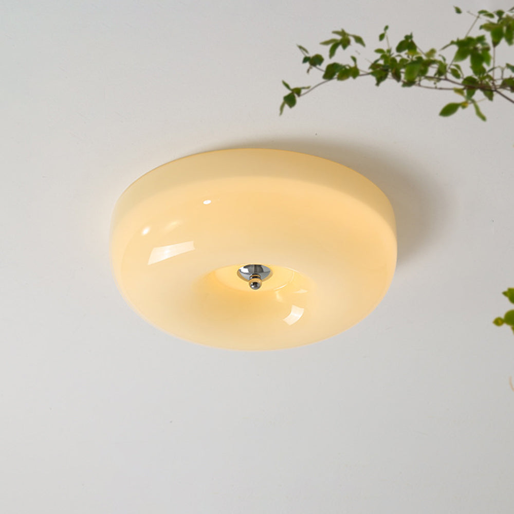 Plafonnier en verre crème à intensité variable, éclairage LED, design scandinave moderne, chambre et salon | Sansoti