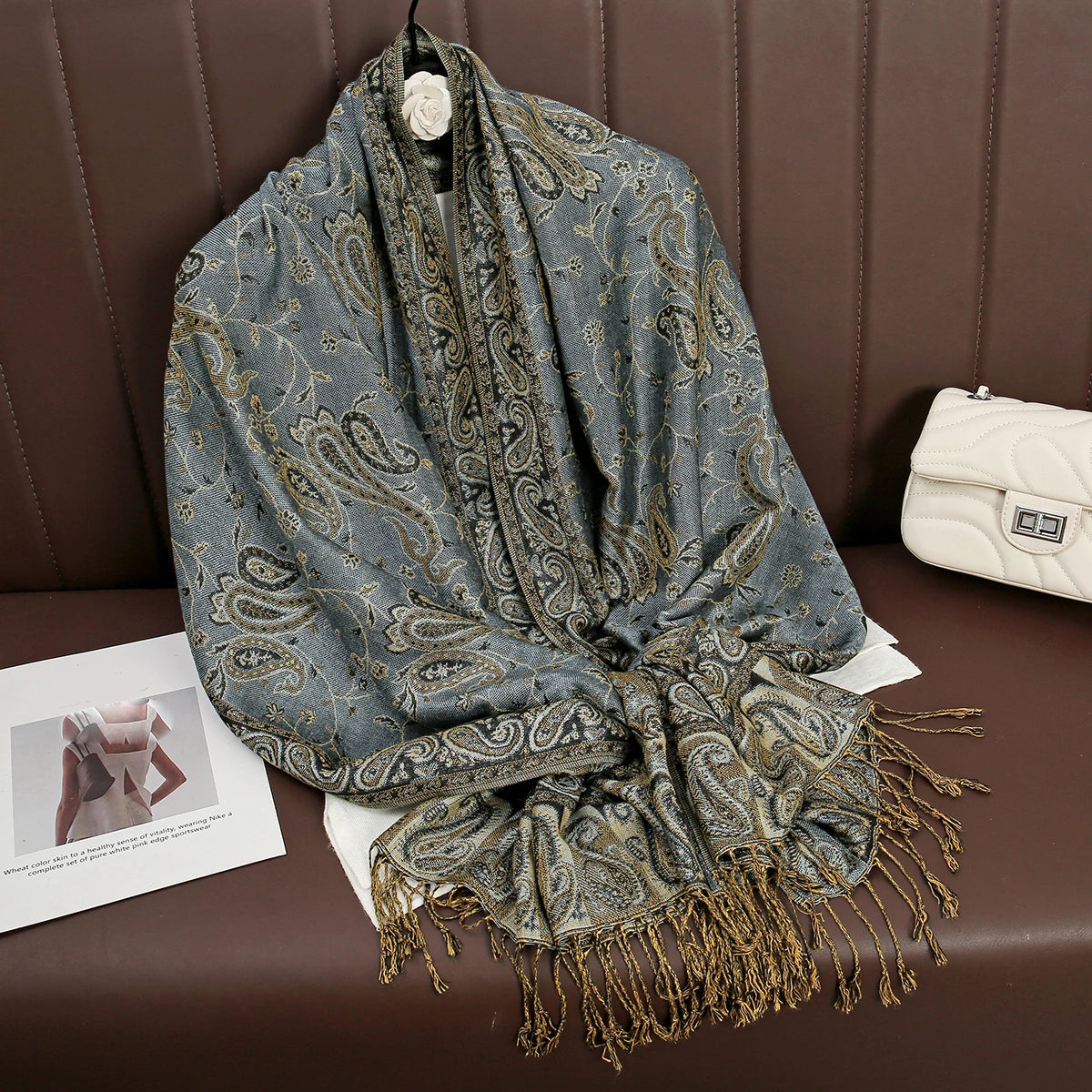 Pashmina Omslagdoek Kasjmier-look Dames 70x190cm Zachte Wintersjaal Vier Seizoenen Warm Foulard Elegante Sjaal | Sansoti