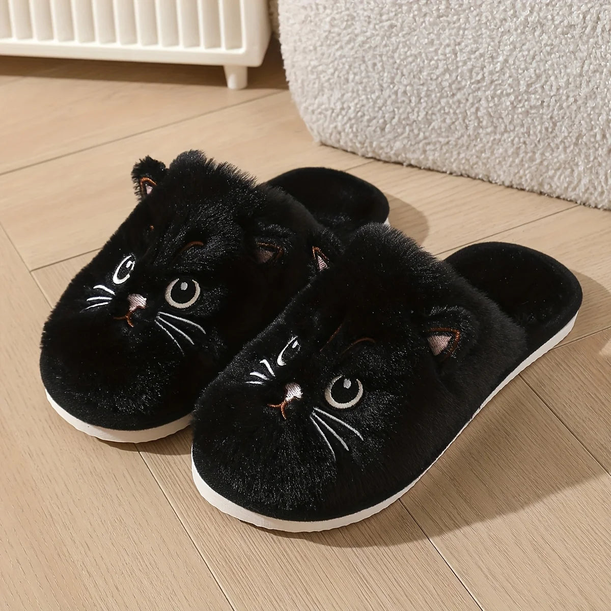 Dames Huispantoffels Kattendesign Winterwarm Pluche Antislip EVA-zool Comfortabel Binnenshuis Zacht Knuffel | Sansoti