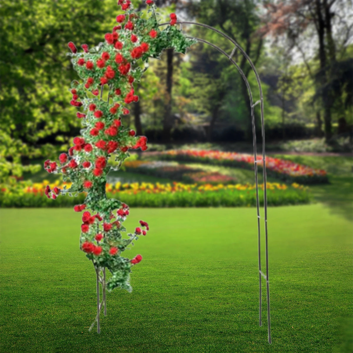 Metal Garden Arch 240x140cm Iron Climbing Plants Roses Wedding Arch Garden Gazebo DIY Rose Arch Vine Pergola Outdoor Decoration | Sansoti