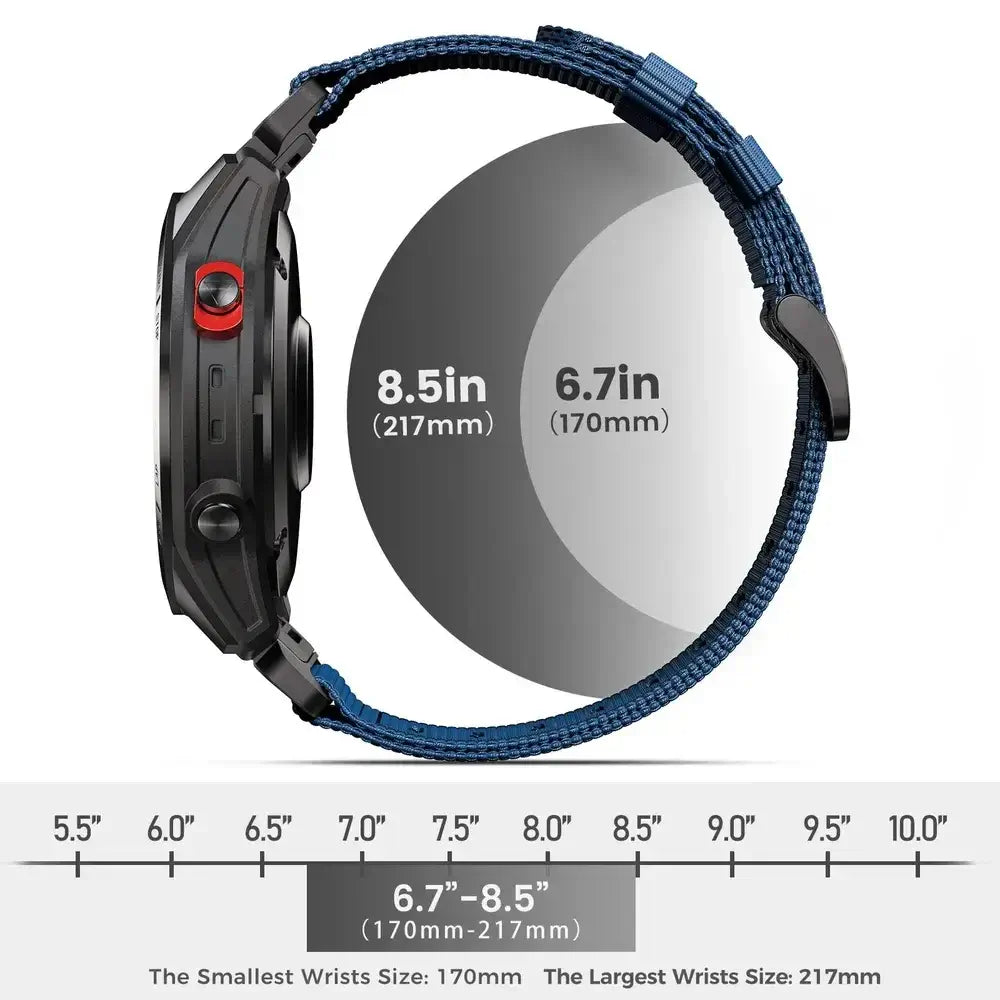 Tactical Nylon Watchband QuickFit 22mm 26mm Smartwatch Replacement Sports Outdoor Wristband Breathable Comfortable | Sansoti