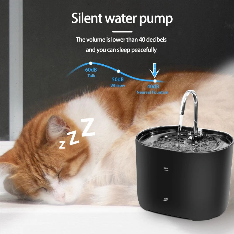 Huisdier Drinkfontein Automatisch met Filter & Stille Pomp voor Kat & Hond 2,2L Dispenser Waterbak Waterautomaat | Sansoti