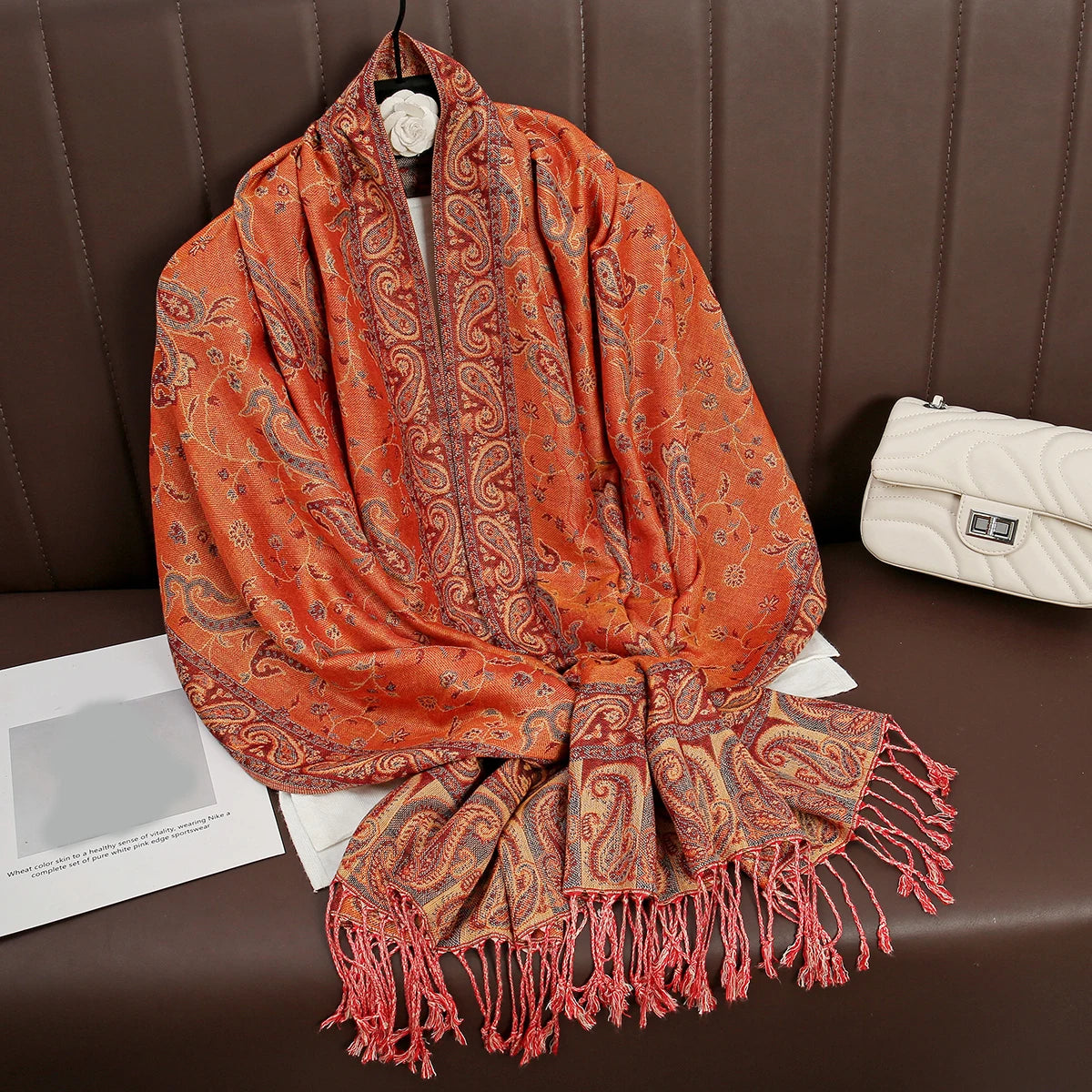 Pashmina Omslagdoek Kasjmier-look Dames 70x190cm Zachte Wintersjaal Vier Seizoenen Warm Foulard Elegante Sjaal | Sansoti
