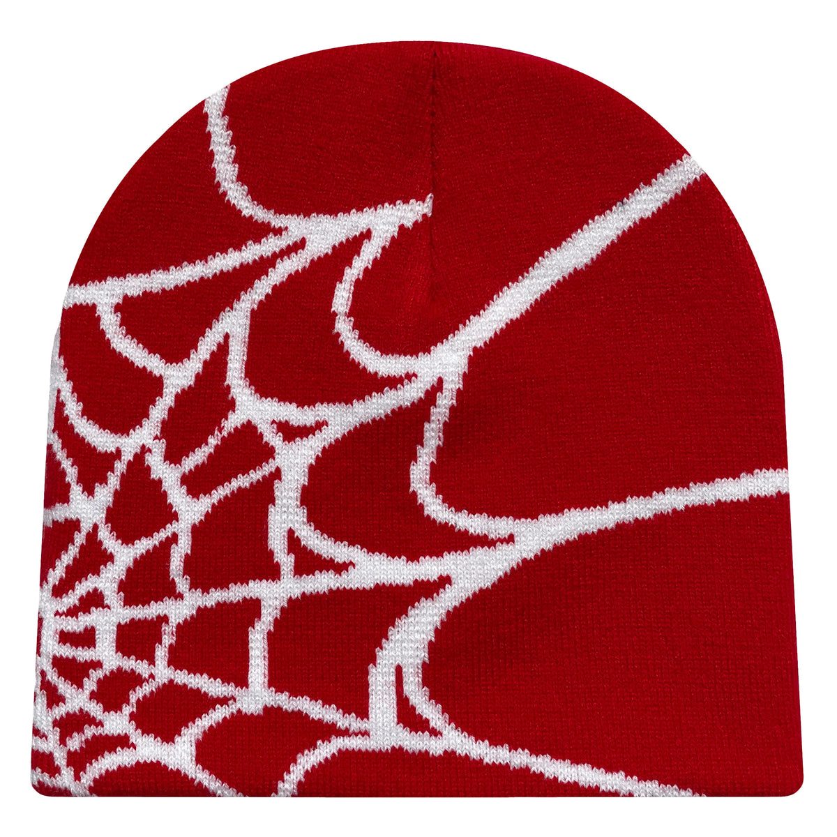 Knitted Beanie with Spiderweb Pattern Unisex Winter Hat Warm Acrylic Outdoor Sports Headwear Beanie Fashion Accessory | Sansoti